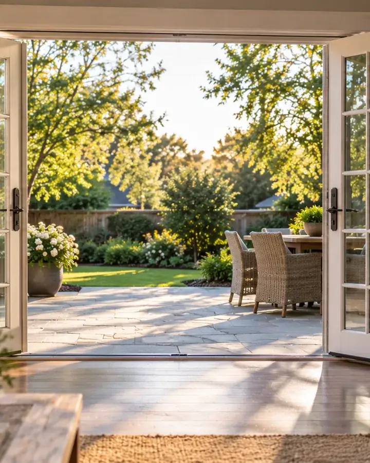 New hinged patio doors with divided lights